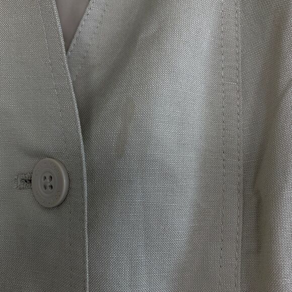 Calvin Klein Linen Tie Waist Safari Midi Shirt Dress Beige Button Down Womens 2 - Picture 5 of 10